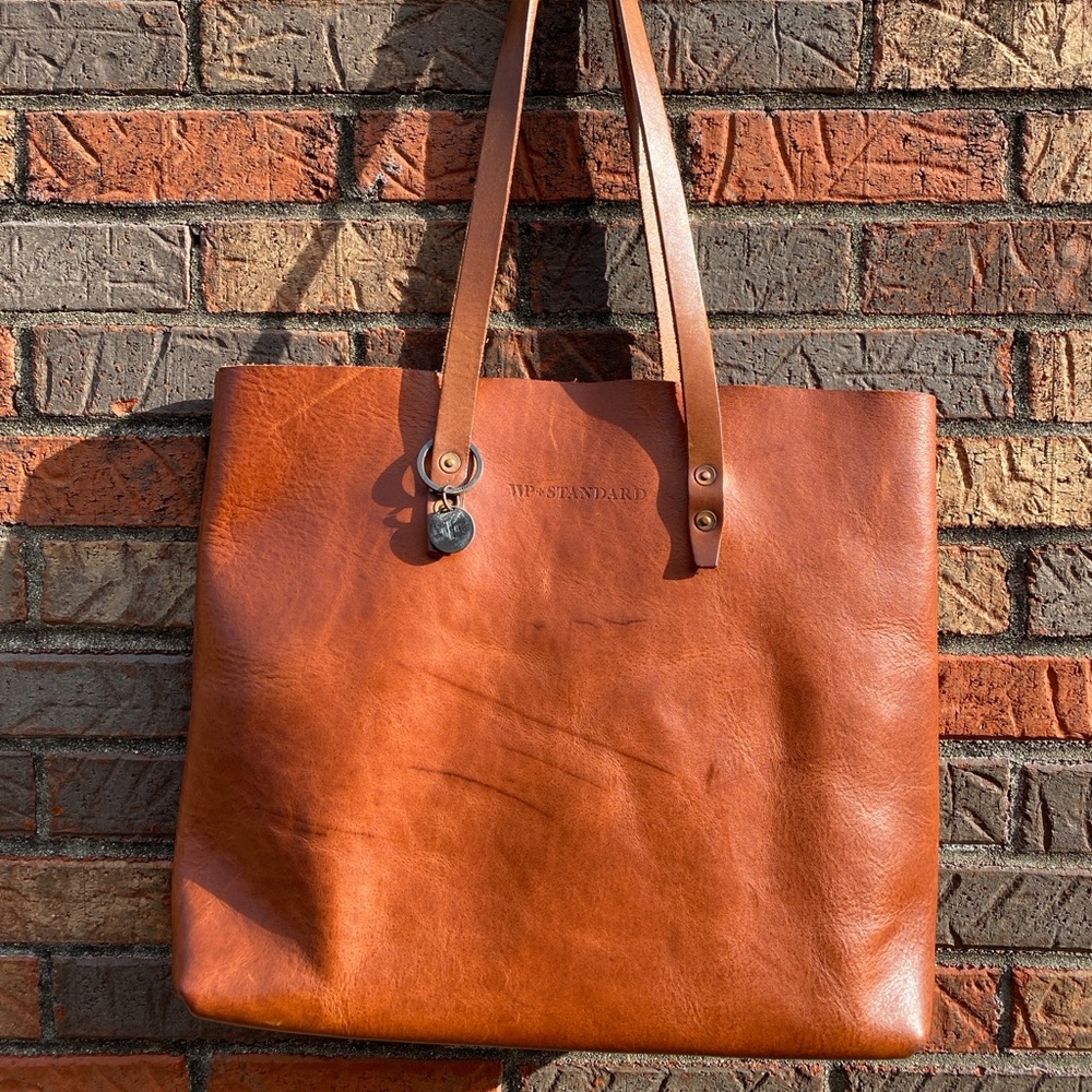 WP Standard Vintage Tote Bag in Tan Full-Grain Leather